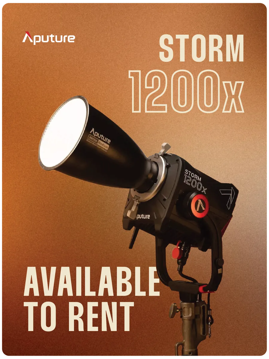 Aputure Storm 1200x available to rent.