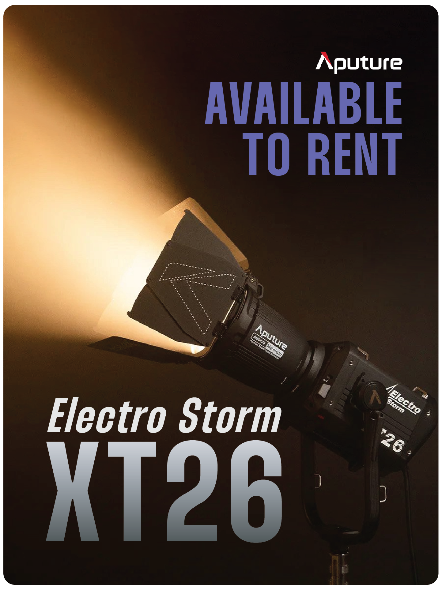 Aputure Electro Storm XT26 available to rent.