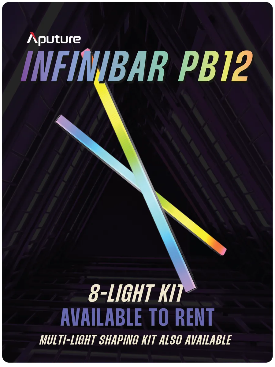 Aputure Infinibar PB12 eight-light kit available to rent.