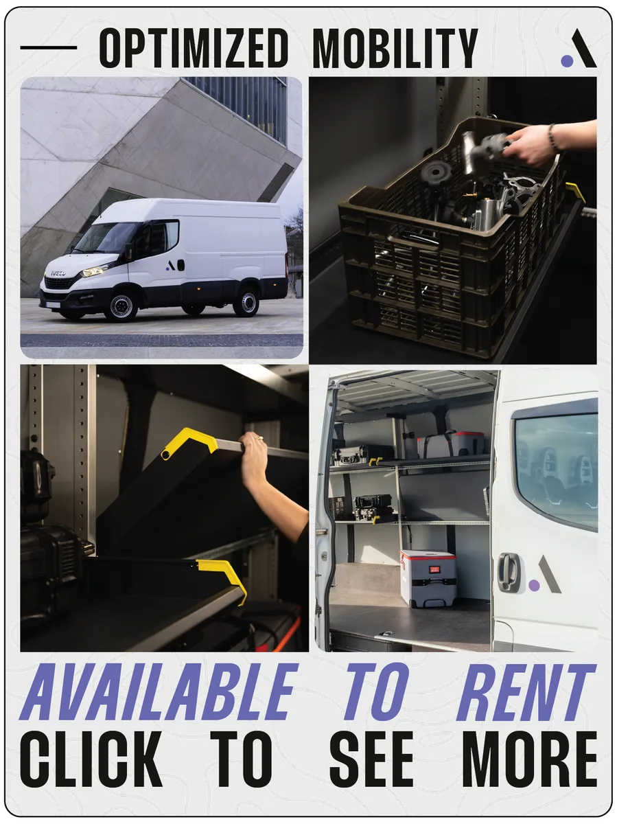 Optimized mobility van service available to rent.