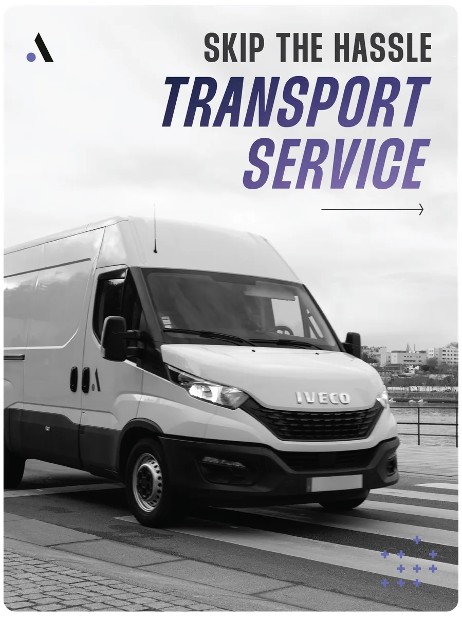 Skip the hassle with Bruma transport service.