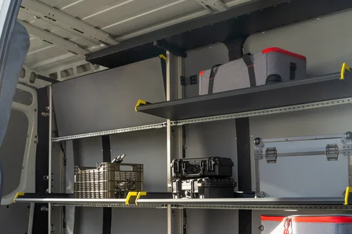 Interior folding shelves